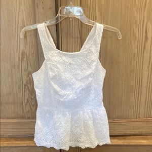 Lilly Pulitzer White Eyelet Sleeveless Top